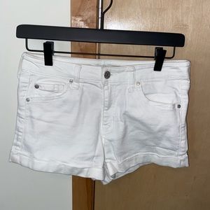 White jean shorts